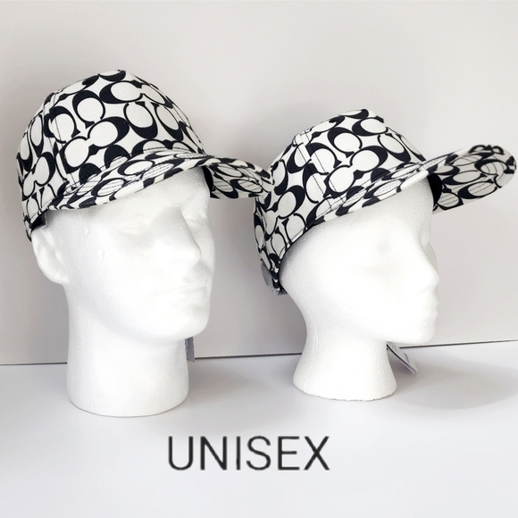 COACH Signature Jacquard Baseball Hat Black & White Chalk/Graphite NWT! - Picture 3 of 16